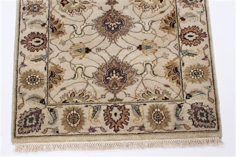 Tabriz Beige Runner Hand Knotted 27 X 81 Area Rug 250-24654 Image 5