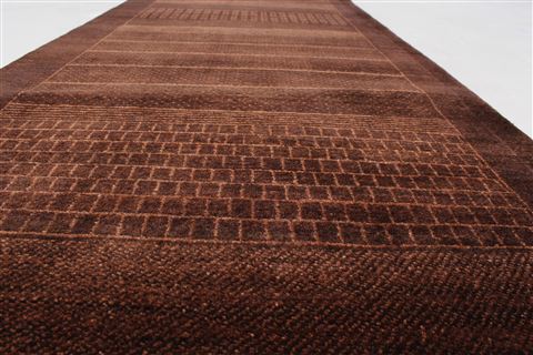 Gabbeh Brown Runner Hand Knotted 26 X 84 Area Rug 250-24657 Image 3