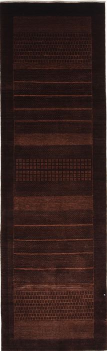 Gabbeh Brown Runner Hand Knotted 26 X 84 Area Rug 250-24657 Image 0