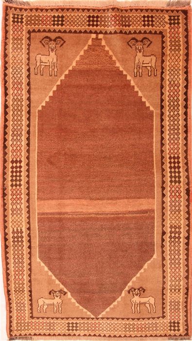 Gabbeh Beige Hand Knotted 42 X 75  Area Rug 100-24659 Image 0