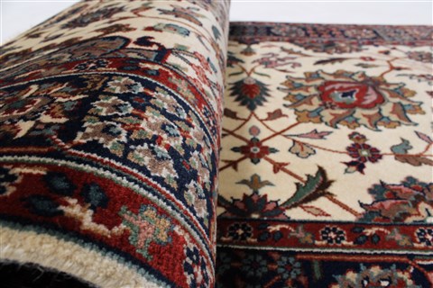 Tabriz Beige Runner Hand Knotted 27 X 711  Area Rug 250-24661 Image 11