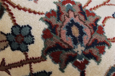 Tabriz Beige Runner Hand Knotted 27 X 711  Area Rug 250-24661 Image 6