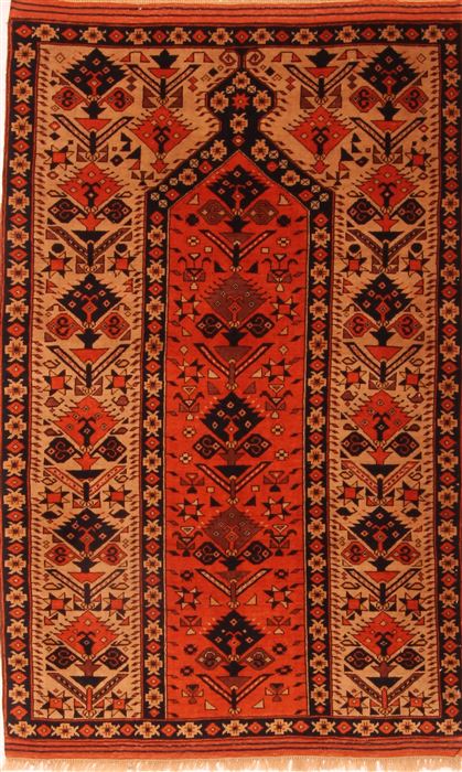 Shiraz Orange Hand Knotted 34 X 52  Area Rug 253-24674 Image 0