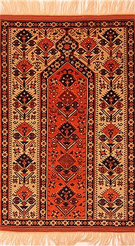 Shiraz Orange Hand Knotted 3'4" X 5'2"  Area Rug 100-24676