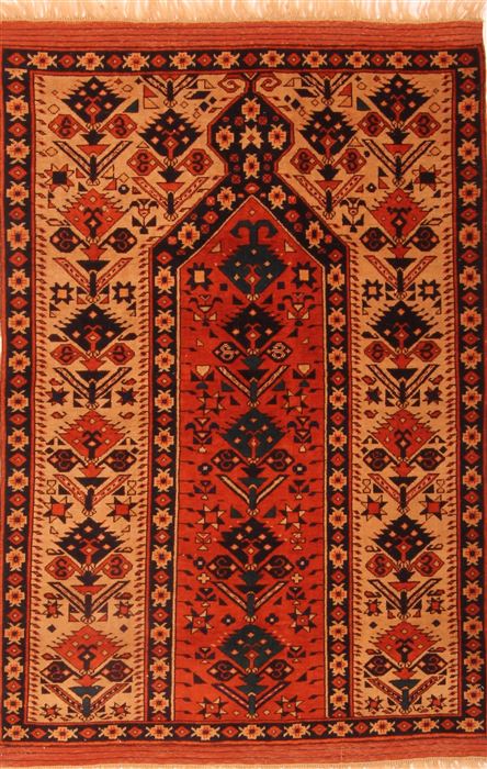 Shiraz Orange Hand Knotted 33 X 48  Area Rug 253-24677 Image 0