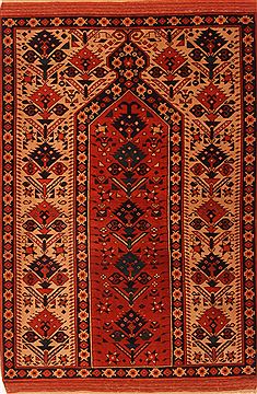 Romania Shiraz Orange Rectangle 3x5 ft Wool Carpet 24678
