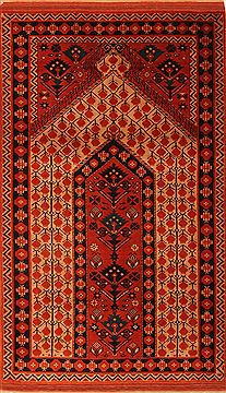 Shiraz Orange Hand Knotted 3'8" X 6'1"  Area Rug 100-24680