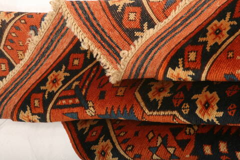 Shiraz Orange Hand Knotted 34 X 60  Area Rug 253-24681 Image 2