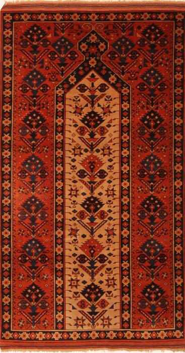 Shiraz Orange Hand Knotted 34 X 60  Area Rug 253-24681 Image 0