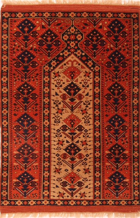 Shiraz Orange Hand Knotted 34 X 410 Area Rug 100-24682 Image 0