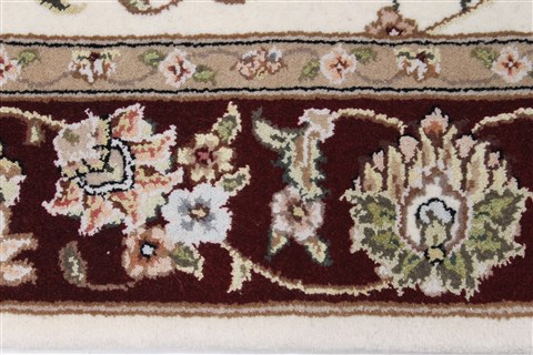 Tabriz Beige Runner Hand Knotted 26 X 80 Area Rug 250-24684 Image 2