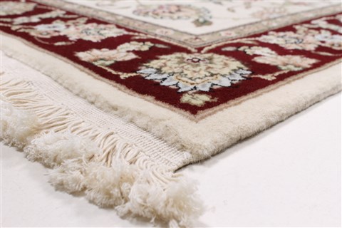 Tabriz Beige Runner Hand Knotted 26 X 80 Area Rug 250-24684 Image 5