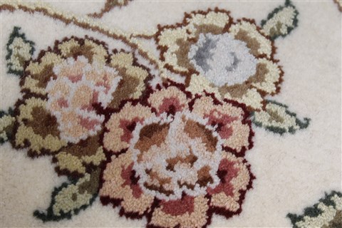 Tabriz Beige Runner Hand Knotted 26 X 80 Area Rug 250-24684 Image 6