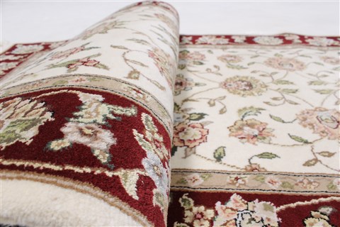 Tabriz Beige Runner Hand Knotted 26 X 80 Area Rug 250-24684 Image 9