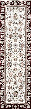 Tabriz Beige Runner Hand Knotted 2'6" X 8'0"  Area Rug 250-24684