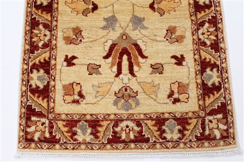 Pishavar Beige Runner Hand Knotted 25 X 610 Area Rug 250-24686 Image 4