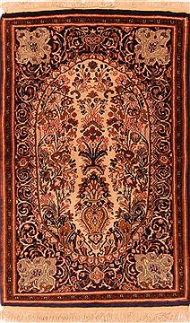 Egyptian Kashan Multicolor Rectangle 3x4 ft Wool Carpet 24698