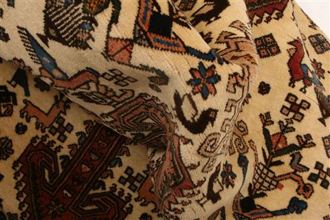 Abadeh Beige Runner Hand Knotted 28 X 65 Area Rug 100-24713 Image 2