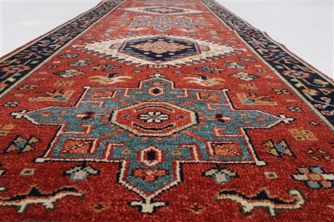 Karajeh Red Runner Hand Knotted 21 X 60 Area Rug 250-24723 Image 1