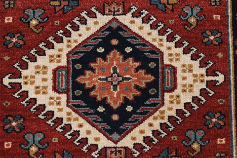 Karajeh Red Runner Hand Knotted 21 X 60 Area Rug 250-24723 Image 3