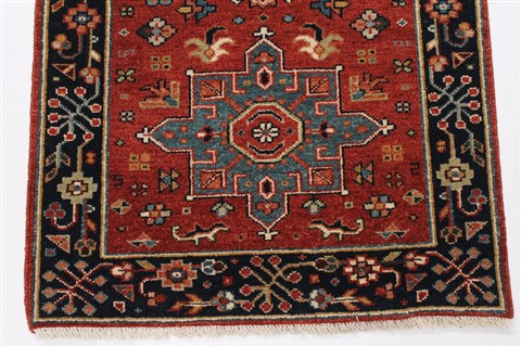 Karajeh Red Runner Hand Knotted 21 X 60 Area Rug 250-24723 Image 4