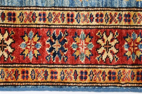 Kazak Blue Runner Hand Knotted 20 X 60 Area Rug 250-24752 Image 2