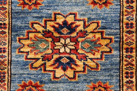 Kazak Blue Runner Hand Knotted 20 X 60 Area Rug 250-24752 Image 3
