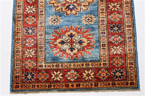 Kazak Blue Runner Hand Knotted 20 X 60 Area Rug 250-24752 Image 4