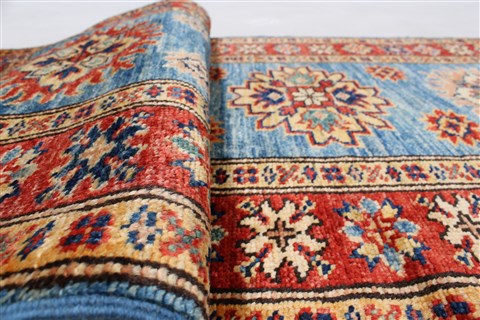 Kazak Blue Runner Hand Knotted 20 X 60 Area Rug 250-24752 Image 9
