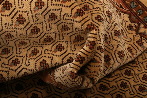 Tabriz Brown Runner Hand Knotted 42 X 104 Area Rug 100-24773 Image 2