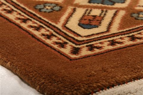 Tabriz Brown Runner Hand Knotted 42 X 104 Area Rug 100-24773 Image 8