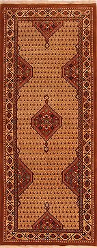 Romania Tabriz Brown Runner 10 to 12 ft Wool Carpet 24773