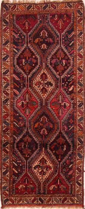 Shiraz Red Runner Hand Knotted 33 X 84  Area Rug 253-24779 Image 0