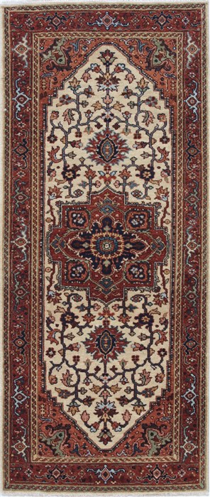 Serapi Beige Runner Hand Knotted 26 X 510  Area Rug 250-24793 Image 0