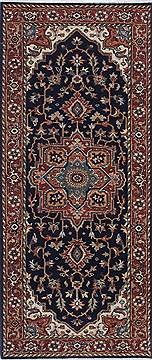 Indian Serapi Blue Runner 6 ft and Smaller Wool Carpet 24800