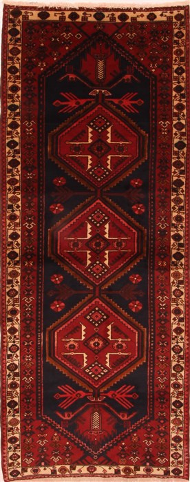 Shahsavan Brown Runner Hand Knotted 36 X 91  Area Rug 100-24813 Image 0