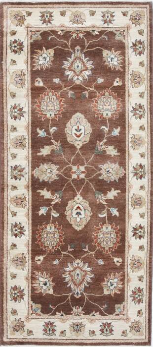Ziegler Brown Runner Hand Knotted 26 X 60  Area Rug 250-24815 Image 0