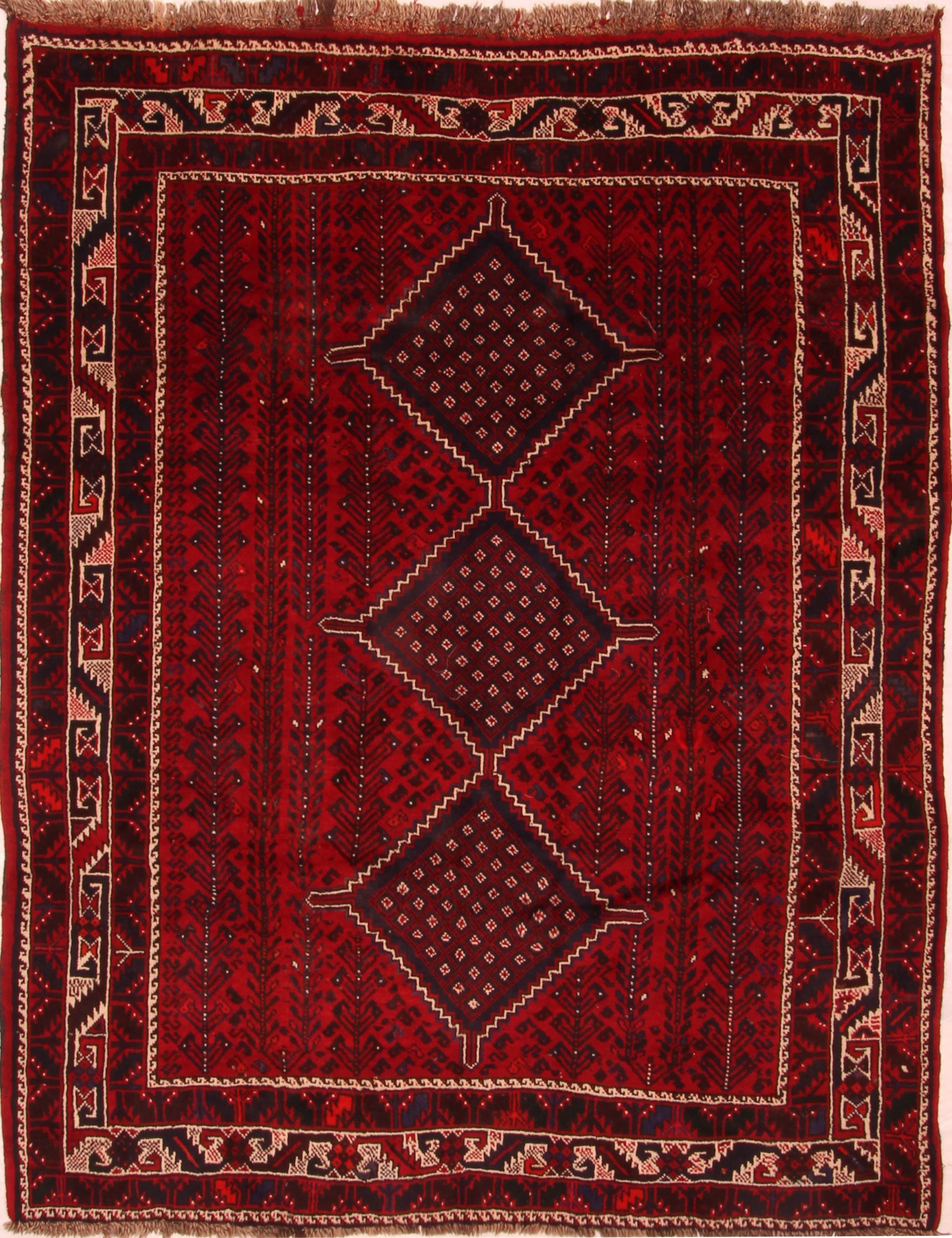 Ghashghaei Red Square Hand Knotted 6 7 X 8 5 Area Rug 100 24818