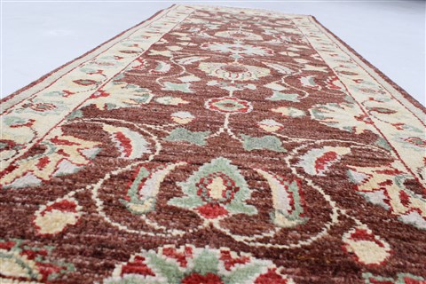 Chobi Brown Runner Hand Knotted 20 X 52 Area Rug 250-24820 Image 1