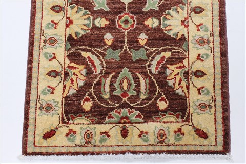 Chobi Brown Runner Hand Knotted 20 X 52 Area Rug 250-24820 Image 4