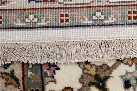 Tabriz Beige Runner Hand Knotted 27 X 59 Area Rug 250-24821 Image 11