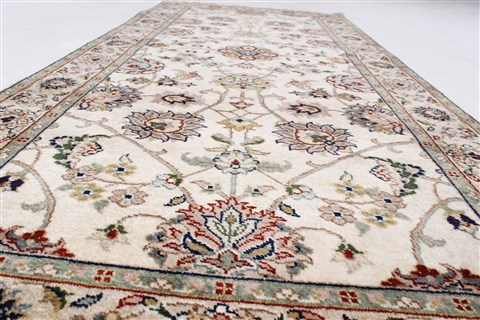 Tabriz Beige Runner Hand Knotted 27 X 59 Area Rug 250-24821 Image 1