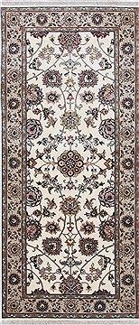 Tabriz Beige Runner Hand Knotted 2'7" X 5'9"  Area Rug 250-24821