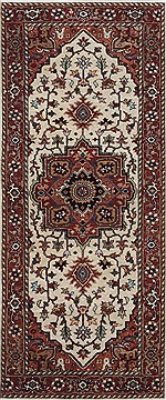 Serapi White Runner Hand Knotted 2'6" X 6'0"  Area Rug 250-24822