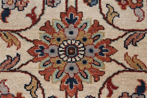 Mahal Beige Runner Hand Knotted 20 X 511 Area Rug 250-24826 Image 4