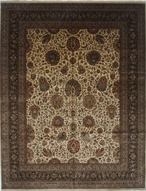 Tabriz Beige Hand Knotted 1110 X 152 Area Rug 250-24842 Image 0