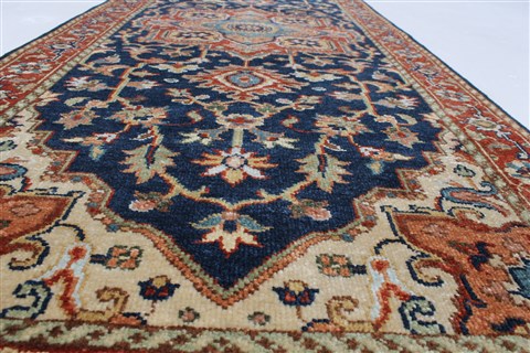 Serapi Blue Runner Hand Knotted 26 X 60 Area Rug 250-24849 Image 2