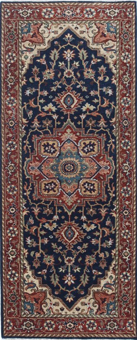 Serapi Blue Runner Hand Knotted 26 X 60 Area Rug 250-24849 Image 0