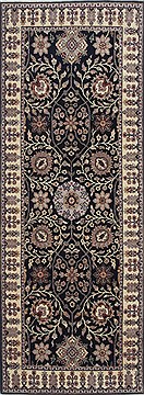 Indian Haji Jalili Black Runner 6 to 9 ft Wool Carpet 24851