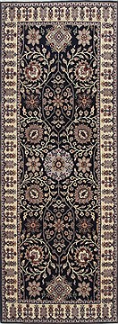 Haji Jalili Black Runner Hand Knotted 2'6" X 6'8"  Area Rug 250-24851